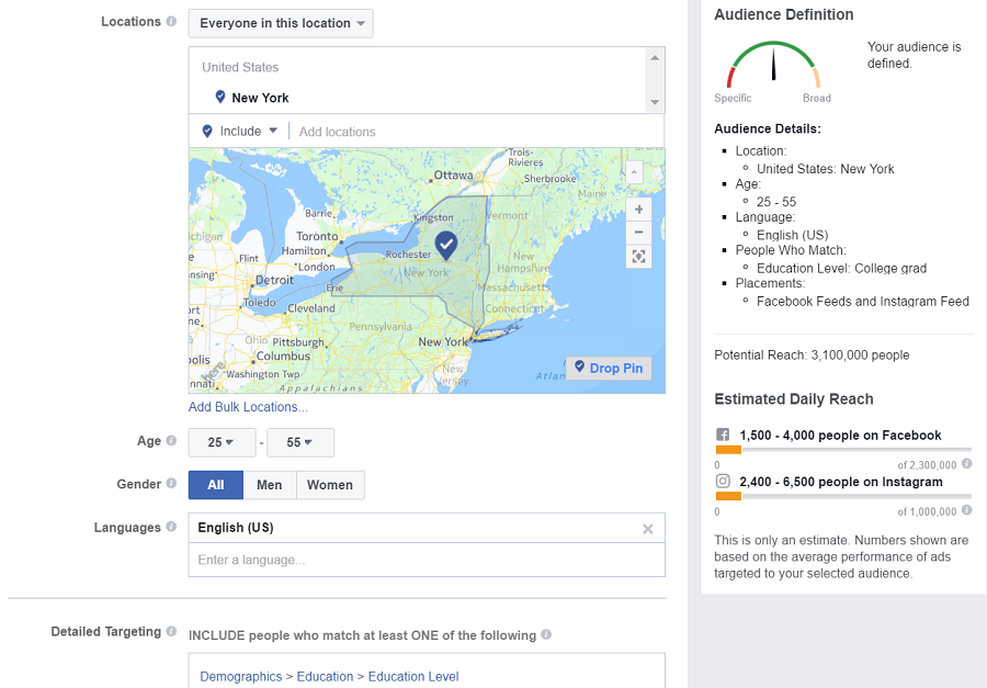 Facebook advertising