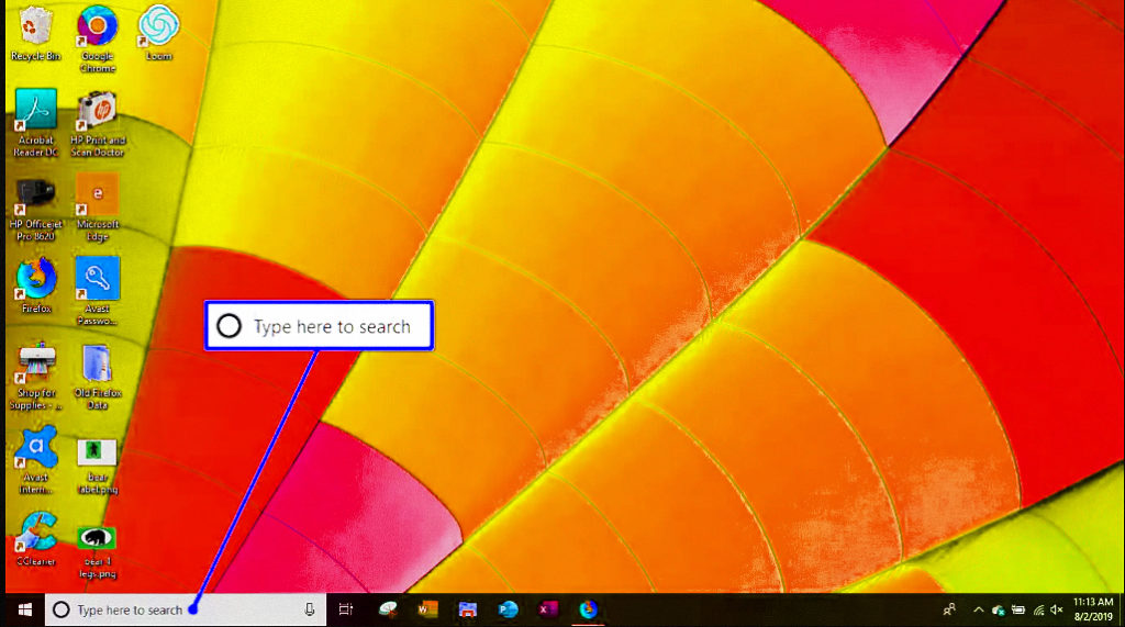 showing search bar on desktop screen to delete downloads