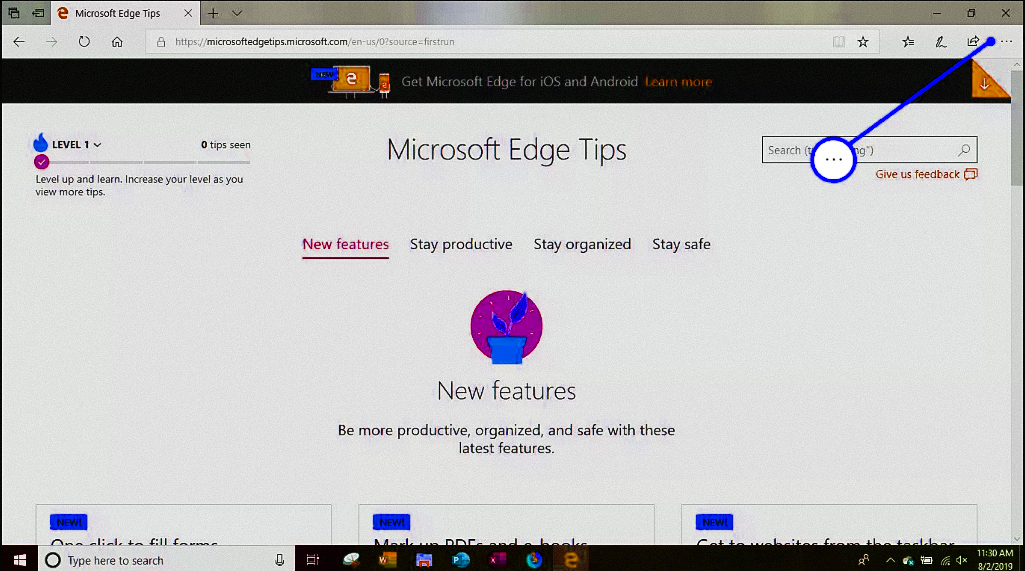 Microsoft Edge Homepage