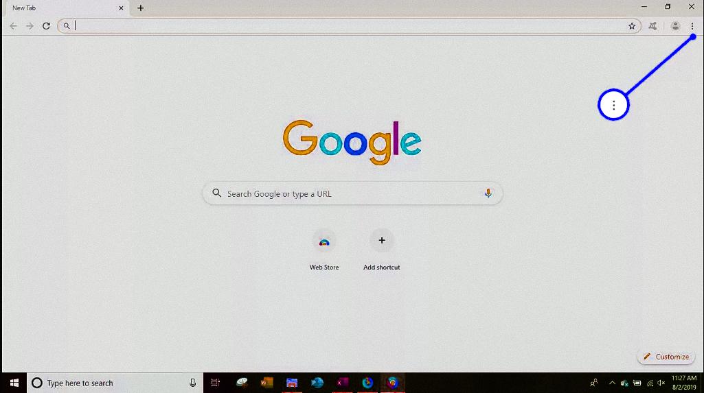 Google Chrome home page