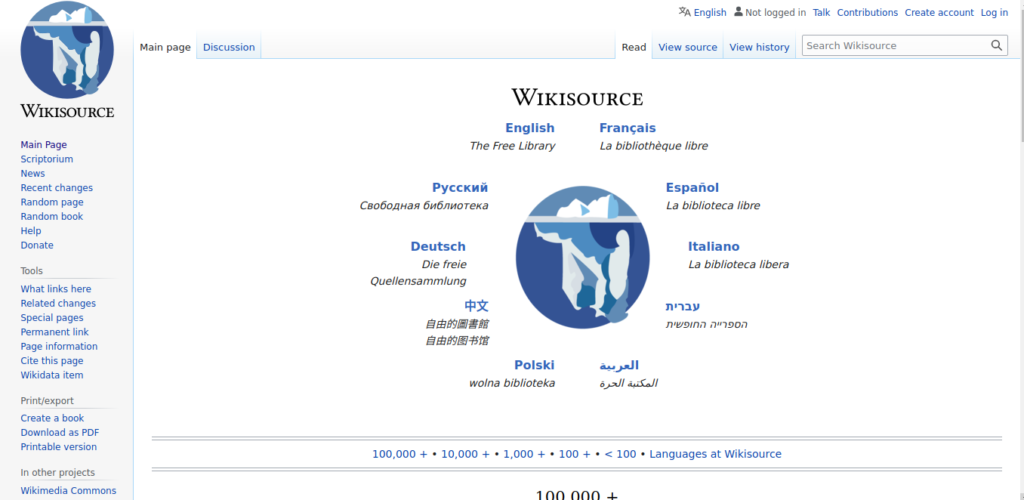 Wikisource is a site used for downloading free books.