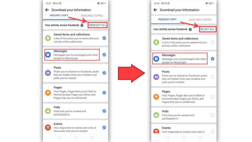 how to retrieve deleted messages on facebook chat