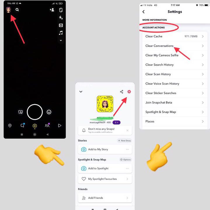 how to view call history on snap