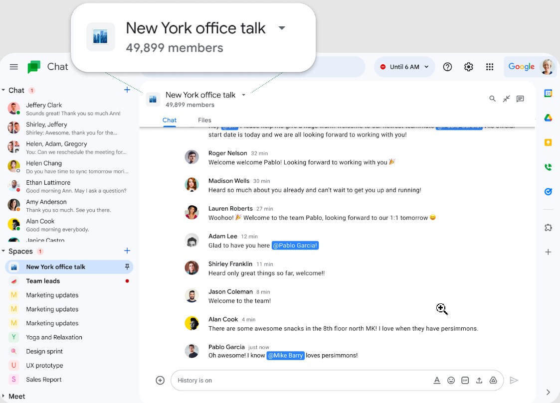 google chat space