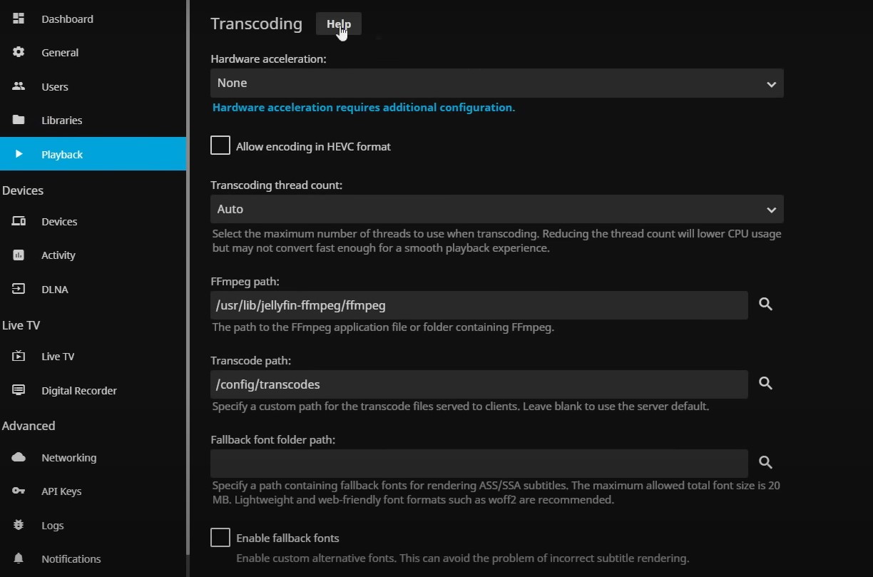 jellyfin disable transcoding