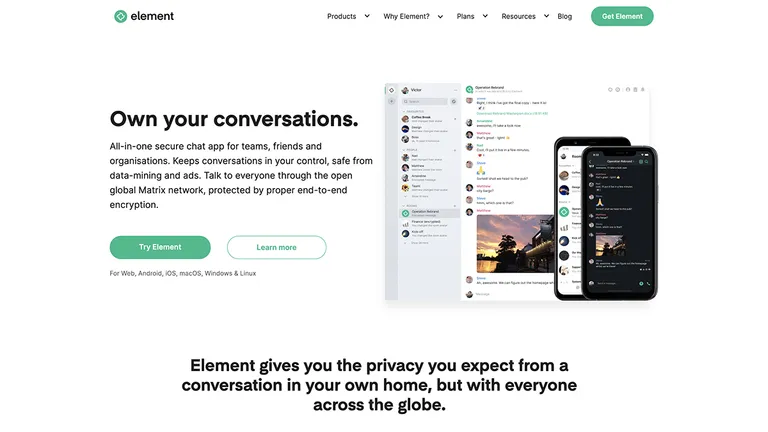 Element – End-to-end Encrypted Messaging App